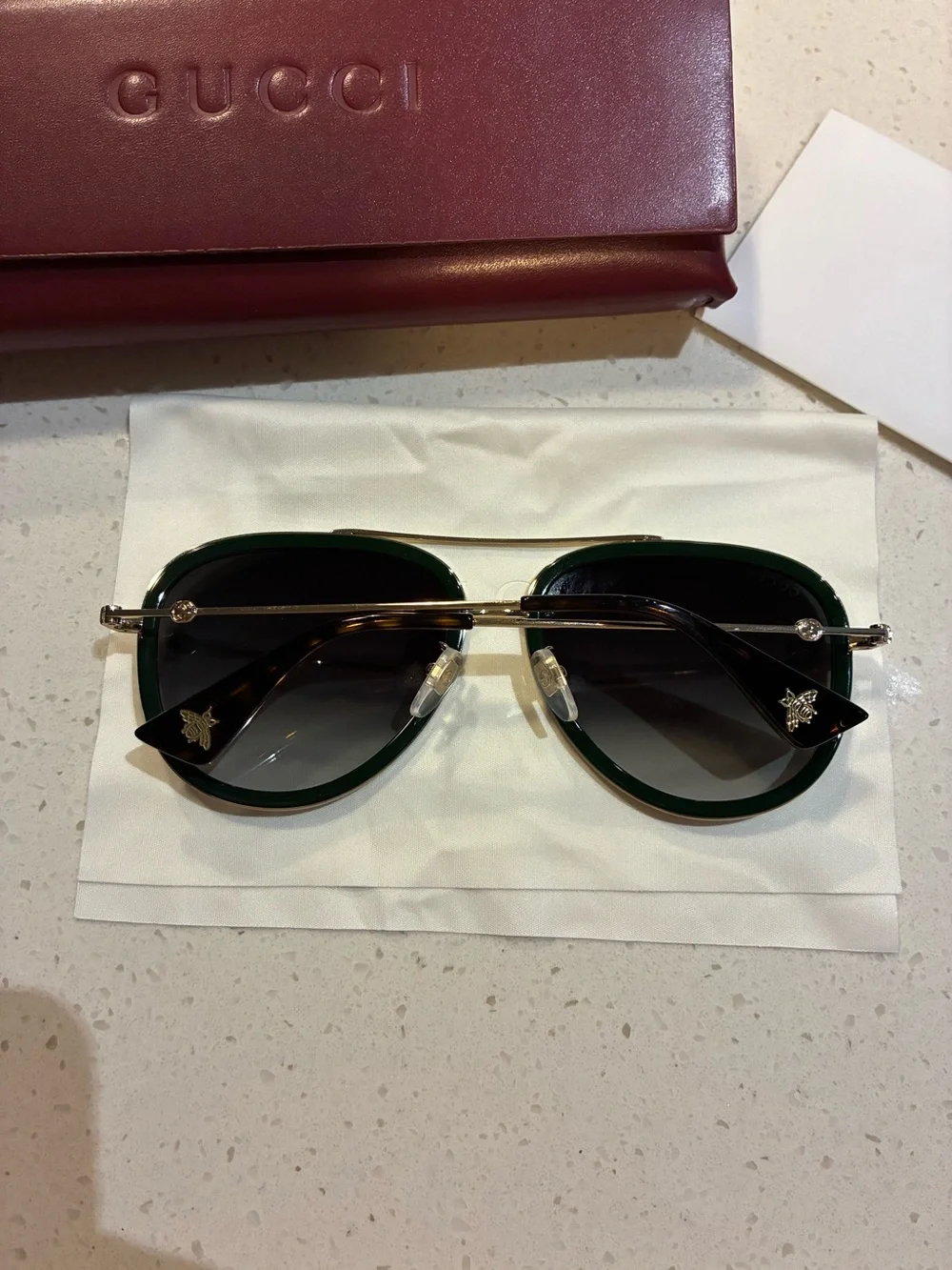 🆕 Gucci Metal Gradient Aviator Sunglasses GG0062S
